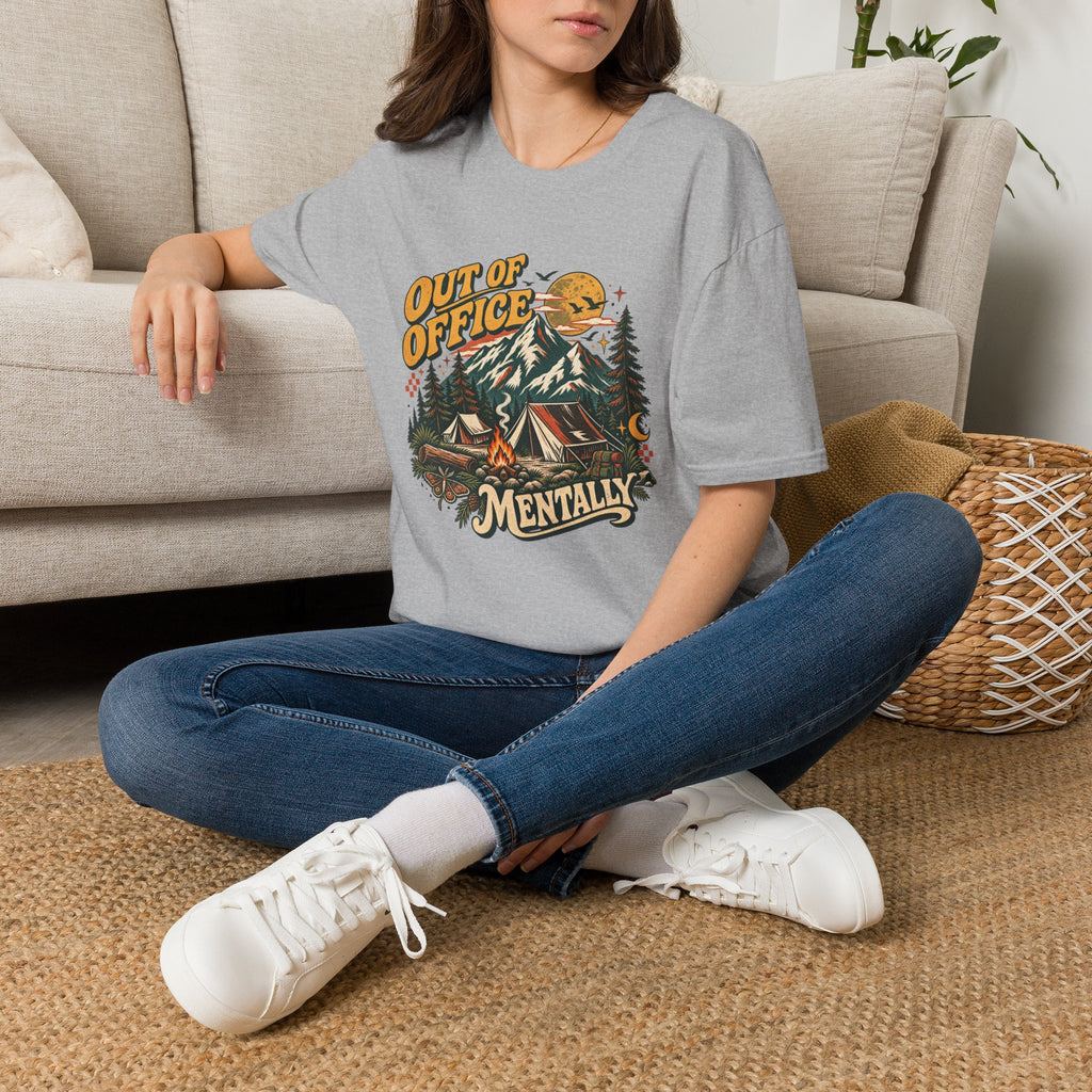 Out of Office Mentally Retro Camping Graphic Tee | Vintage Outdoor Shirt