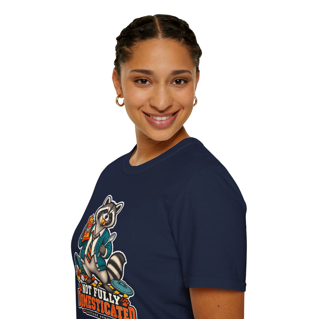 Not Fully Domesticated Raccoon T-Shirt | Funny Animal Graphic Tee