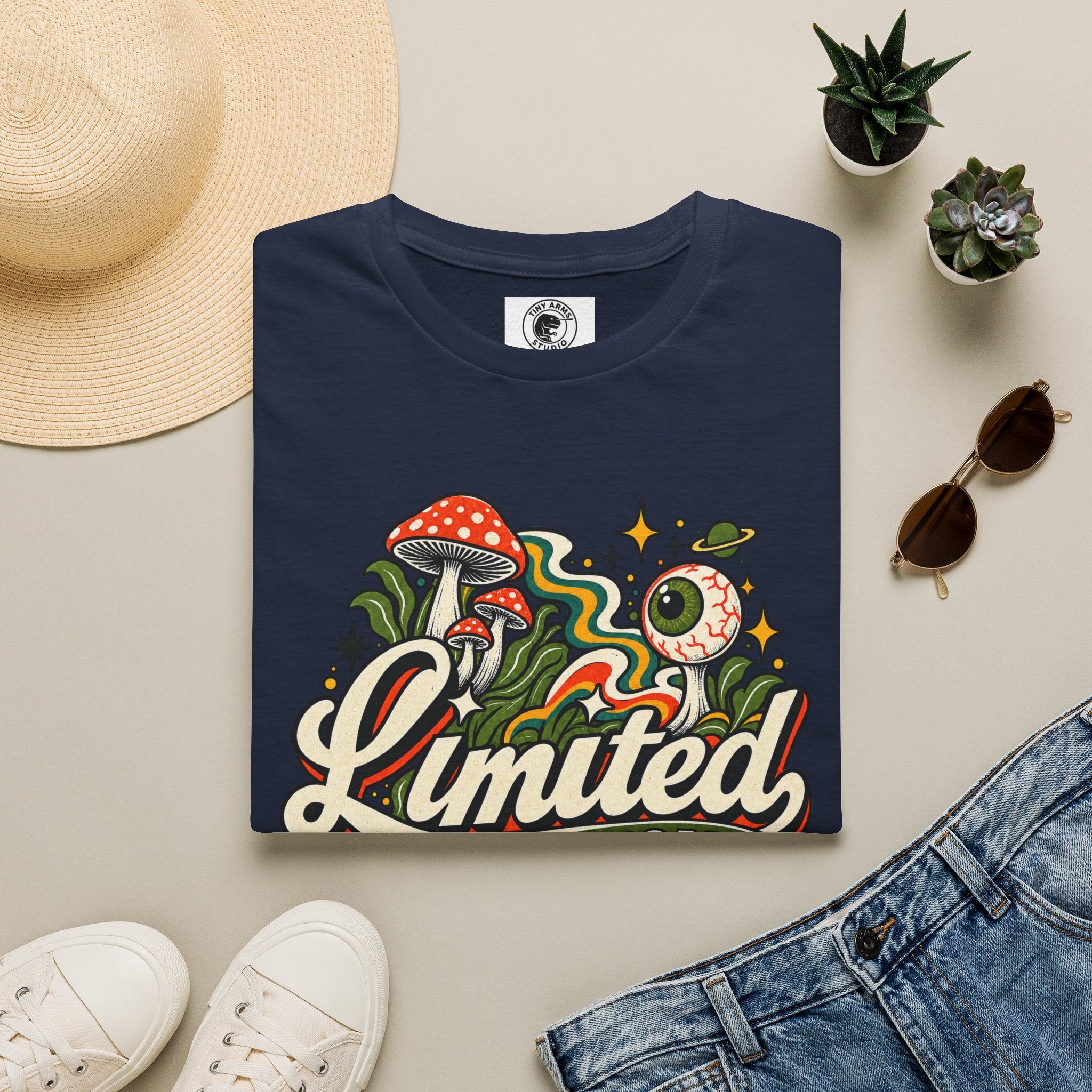 Limited Edition Retro Mushroom Graphic Tee | Psychedelic 70s Shirt