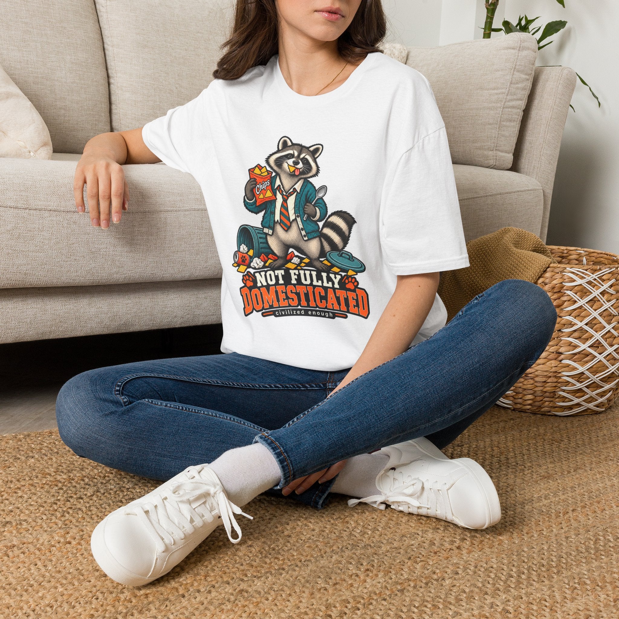 Not Fully Domesticated Raccoon T-Shirt | Funny Animal Graphic Tee