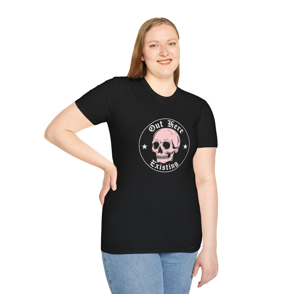 Pink Skull 'Out Here' Graphic Tee | Skull Illustration T-Shirt