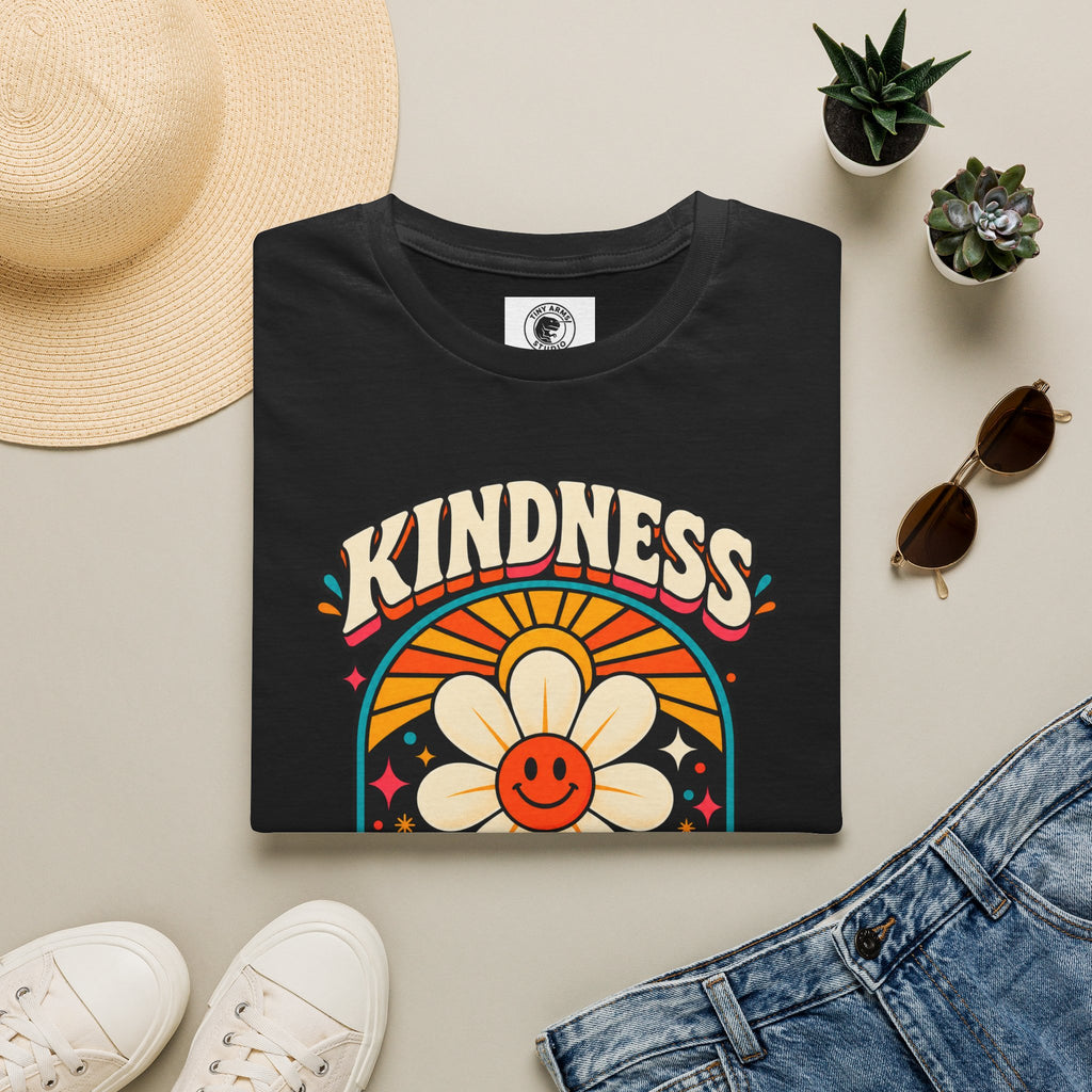 Kindness Matters Flower Smile T-Shirt | Retro Daisy Peace Vibes