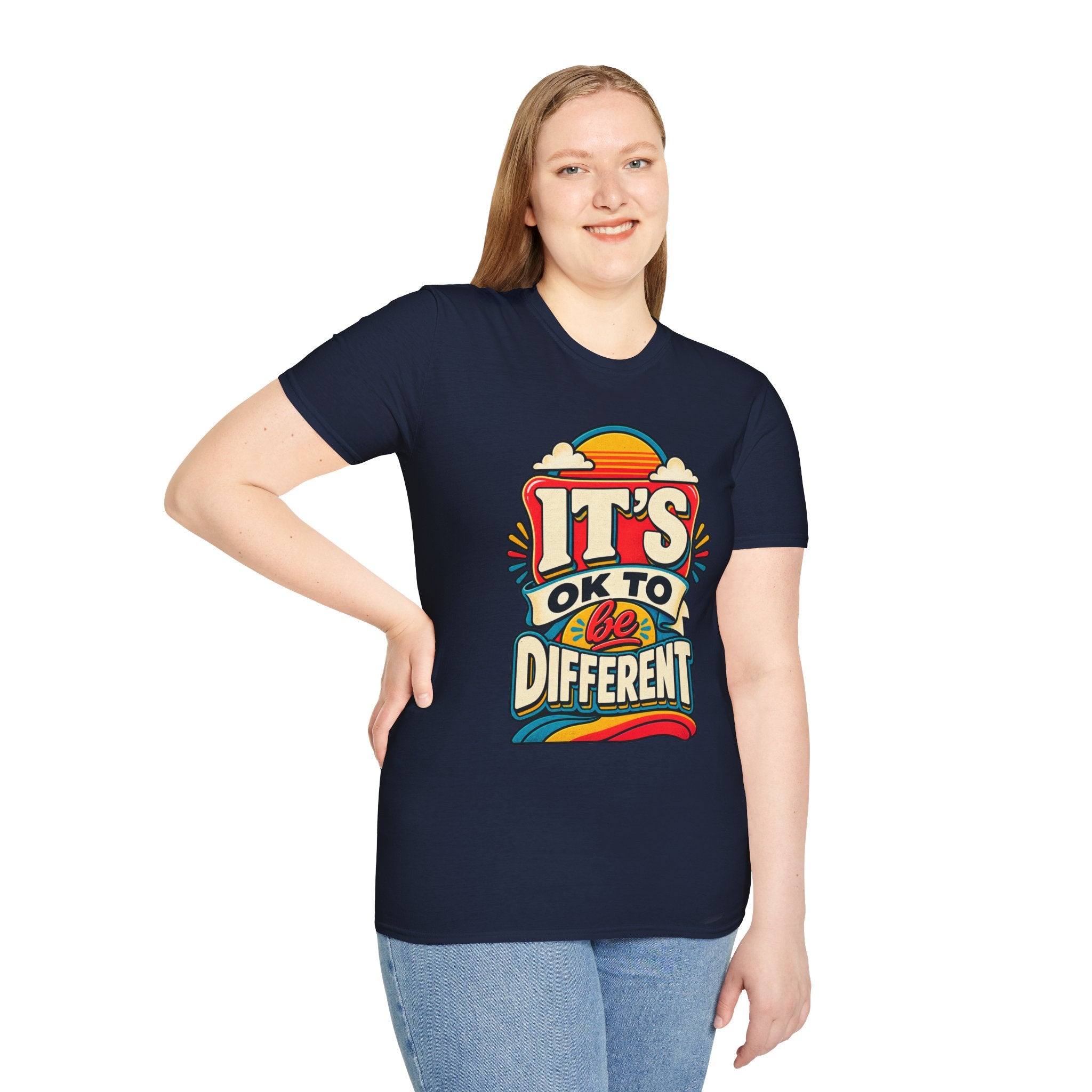 Be Different T-Shirt | Retro Rainbow Typography