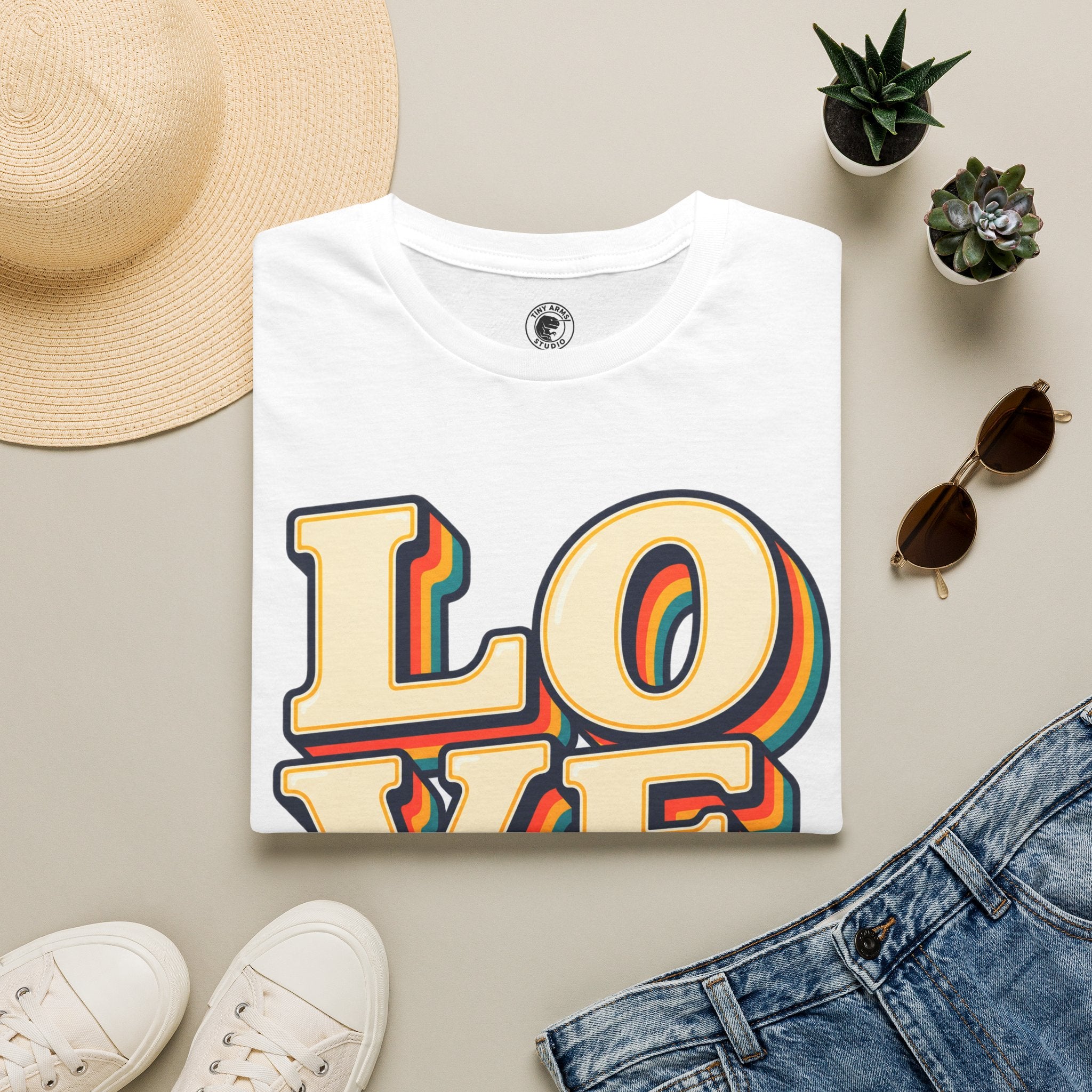 Retro Rainbow LOVE shirt | T-Shirt