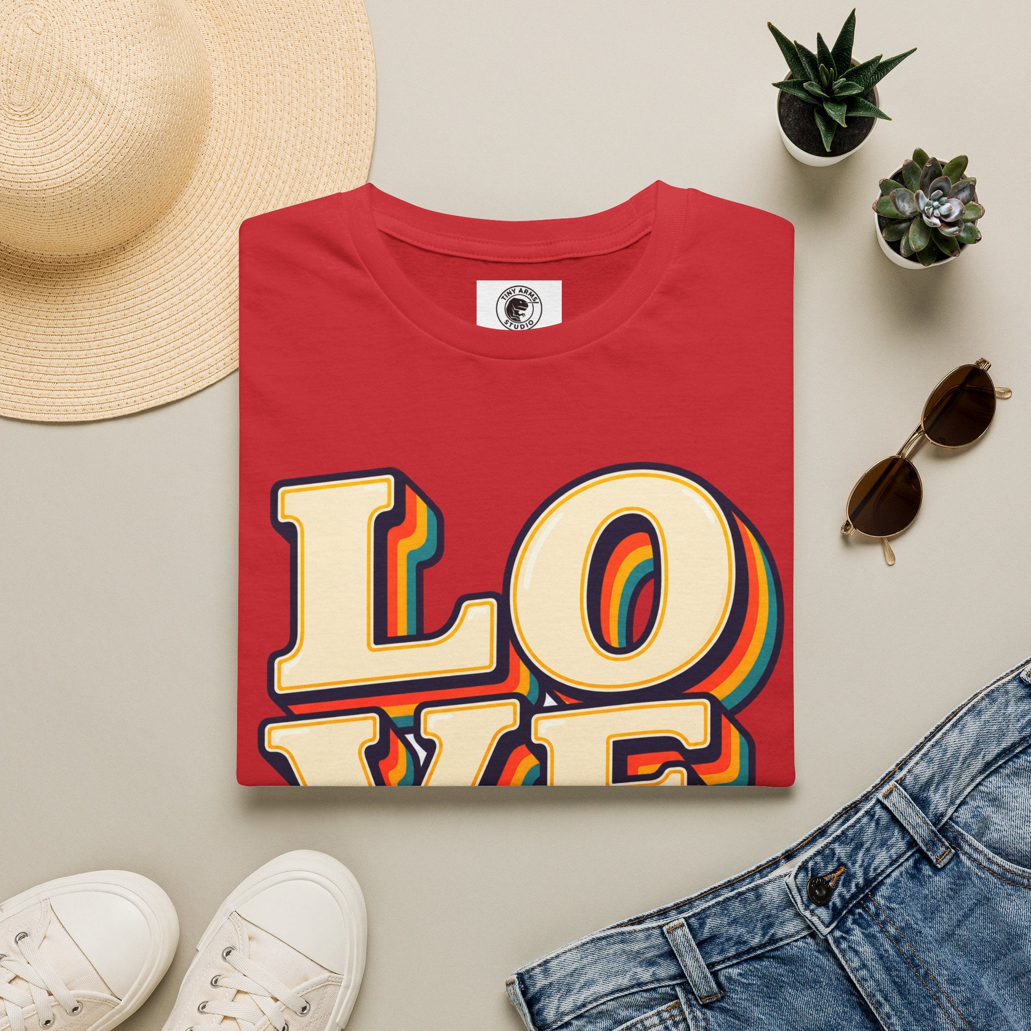 Retro Rainbow LOVE shirt | T-Shirt
