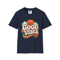 Good Vibes T-Shirt | Retro Rainbow Smiley Tee