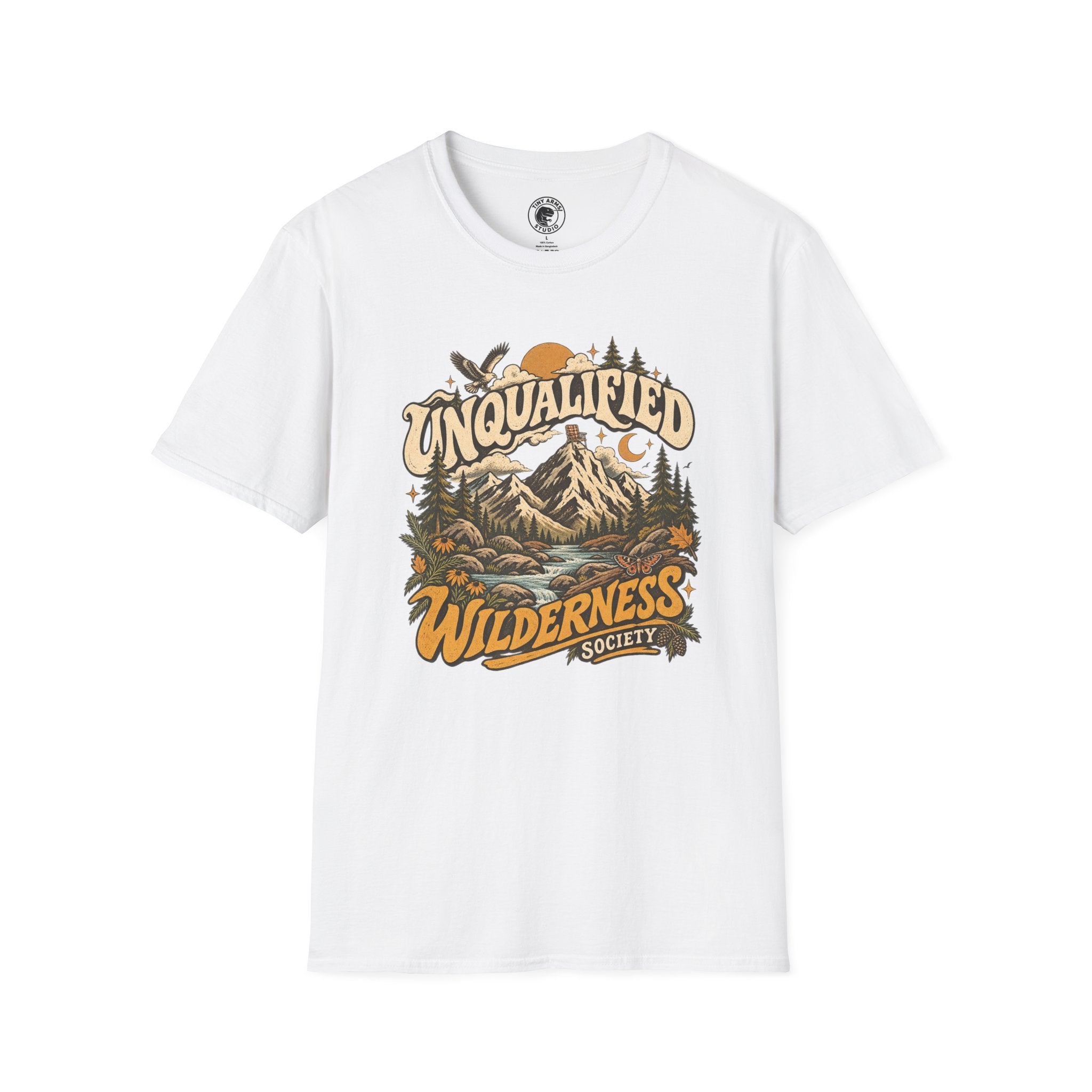 Unqualified Wilderness Society Retro Outdoor Graphic Tee | Vintage Mountain Shirt