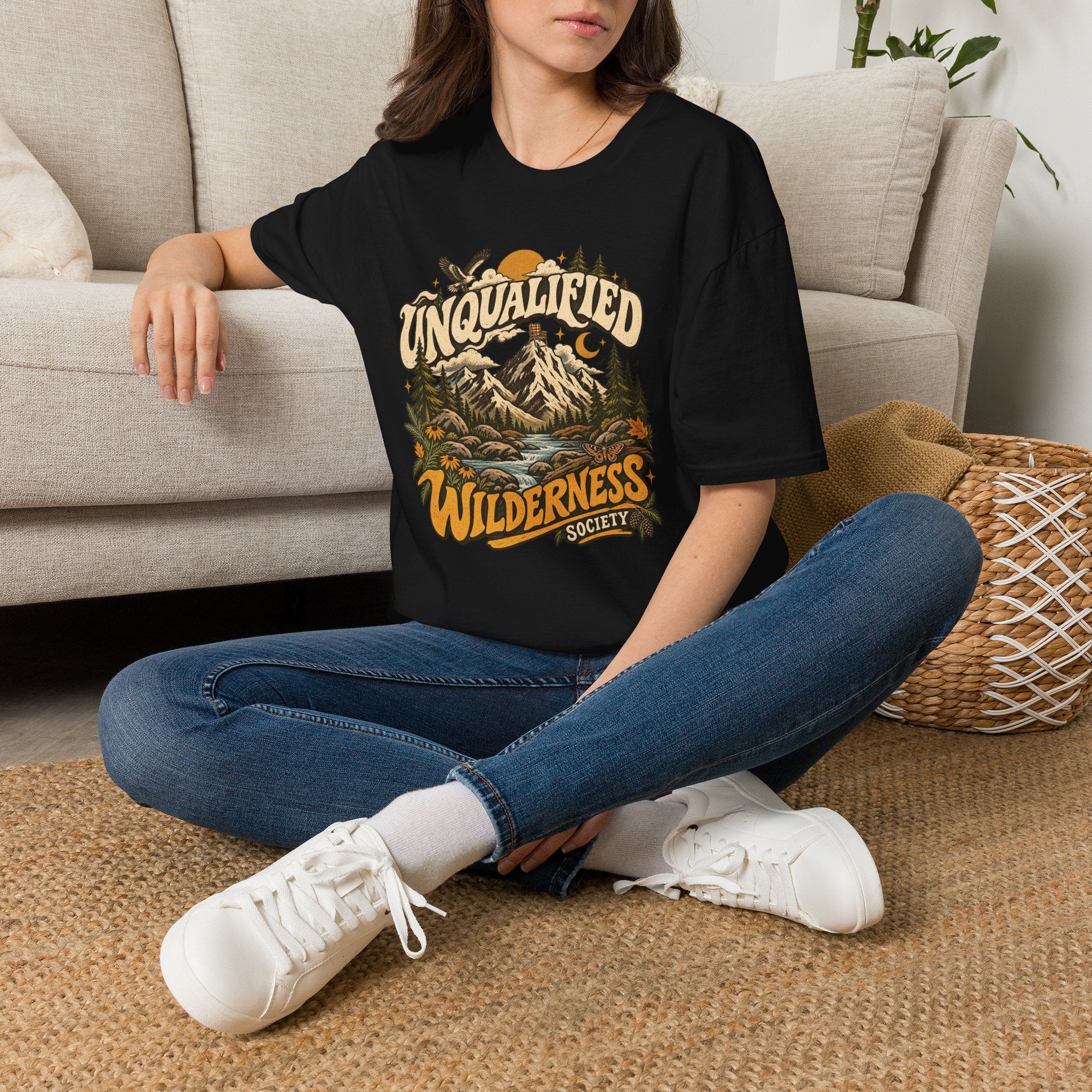 Unqualified Wilderness Society Retro Outdoor Graphic Tee | Vintage Mountain Shirt