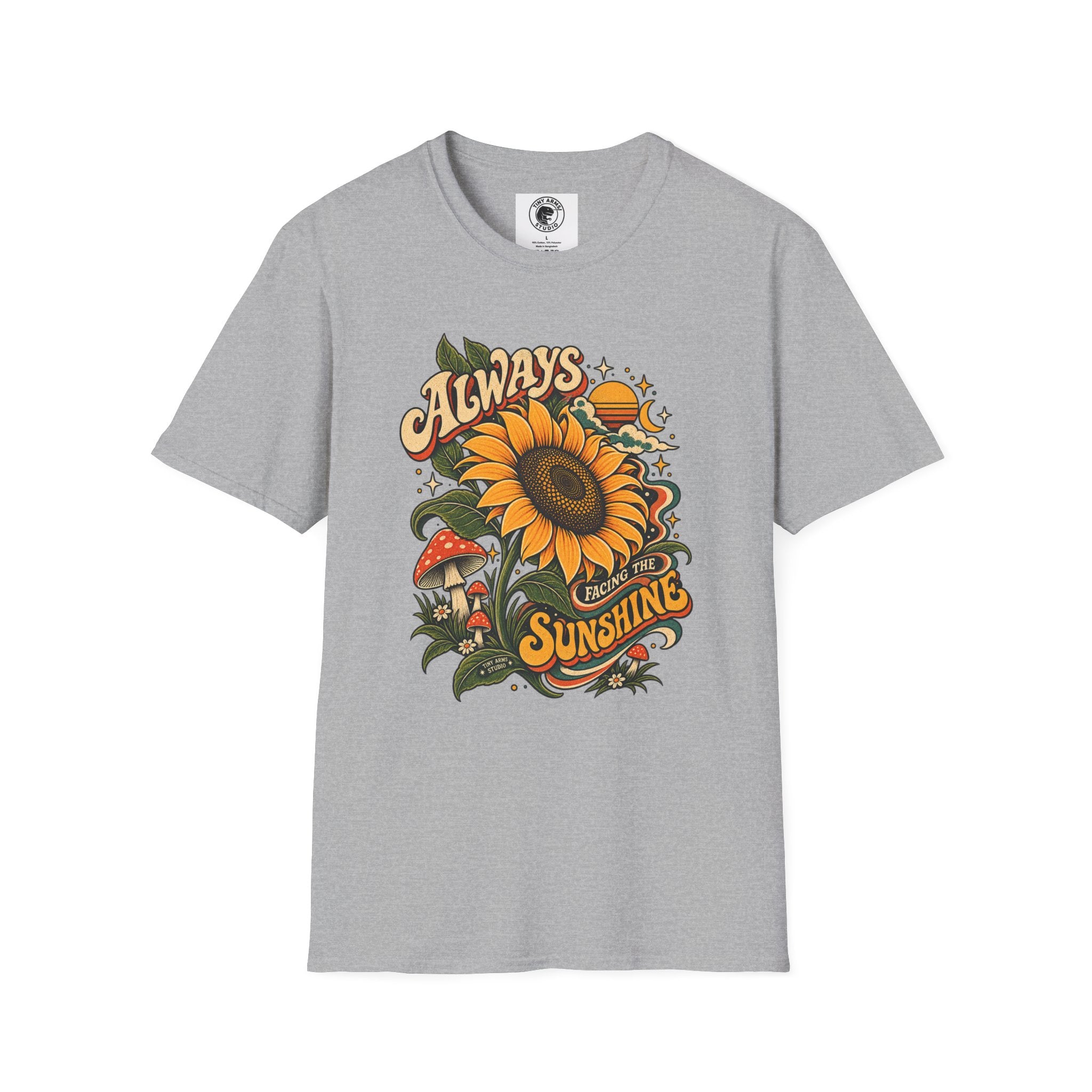 Always Facing the Sunshine Retro Sunflower Graphic Tee