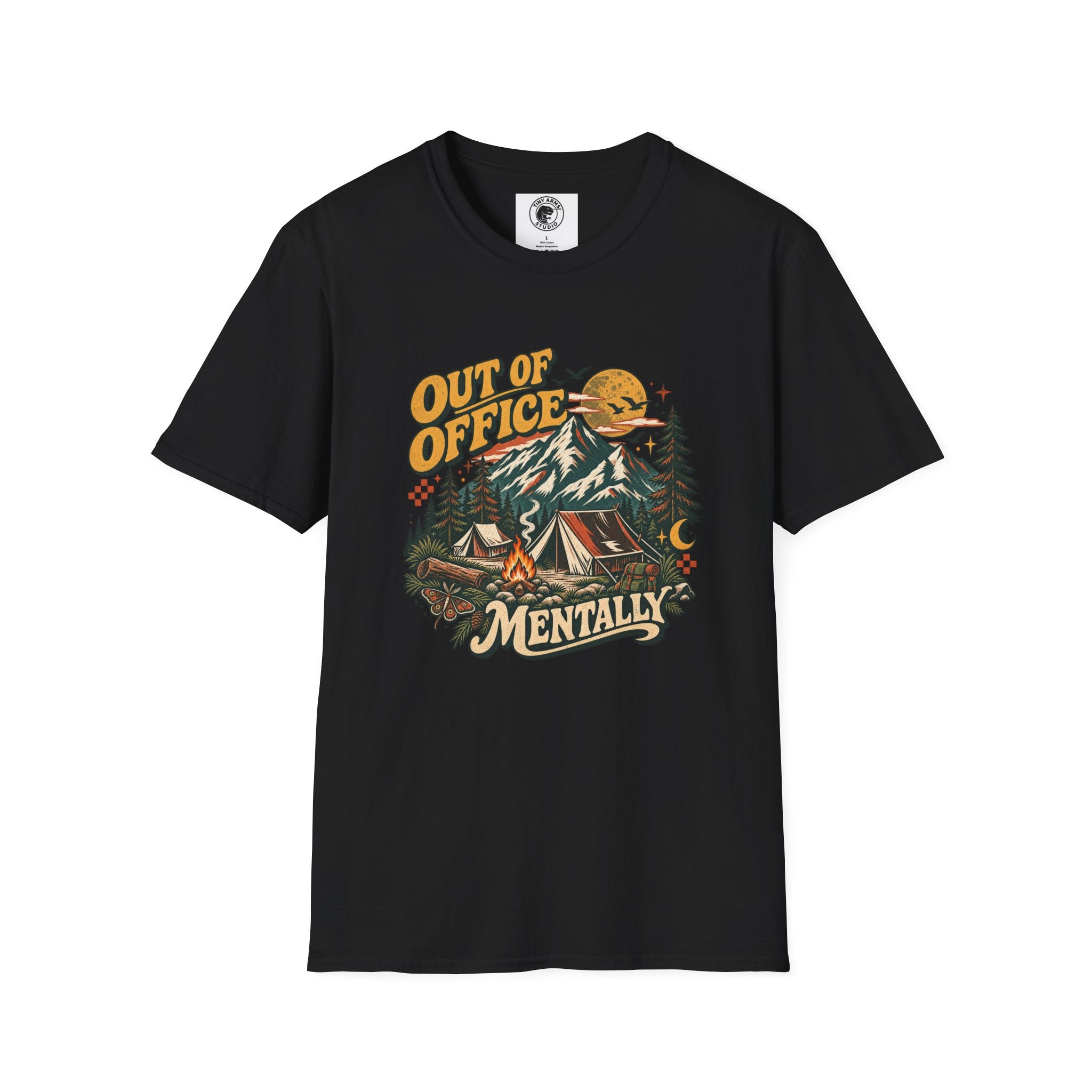 Out of Office Mentally Retro Camping Graphic Tee | Vintage Outdoor Shirt