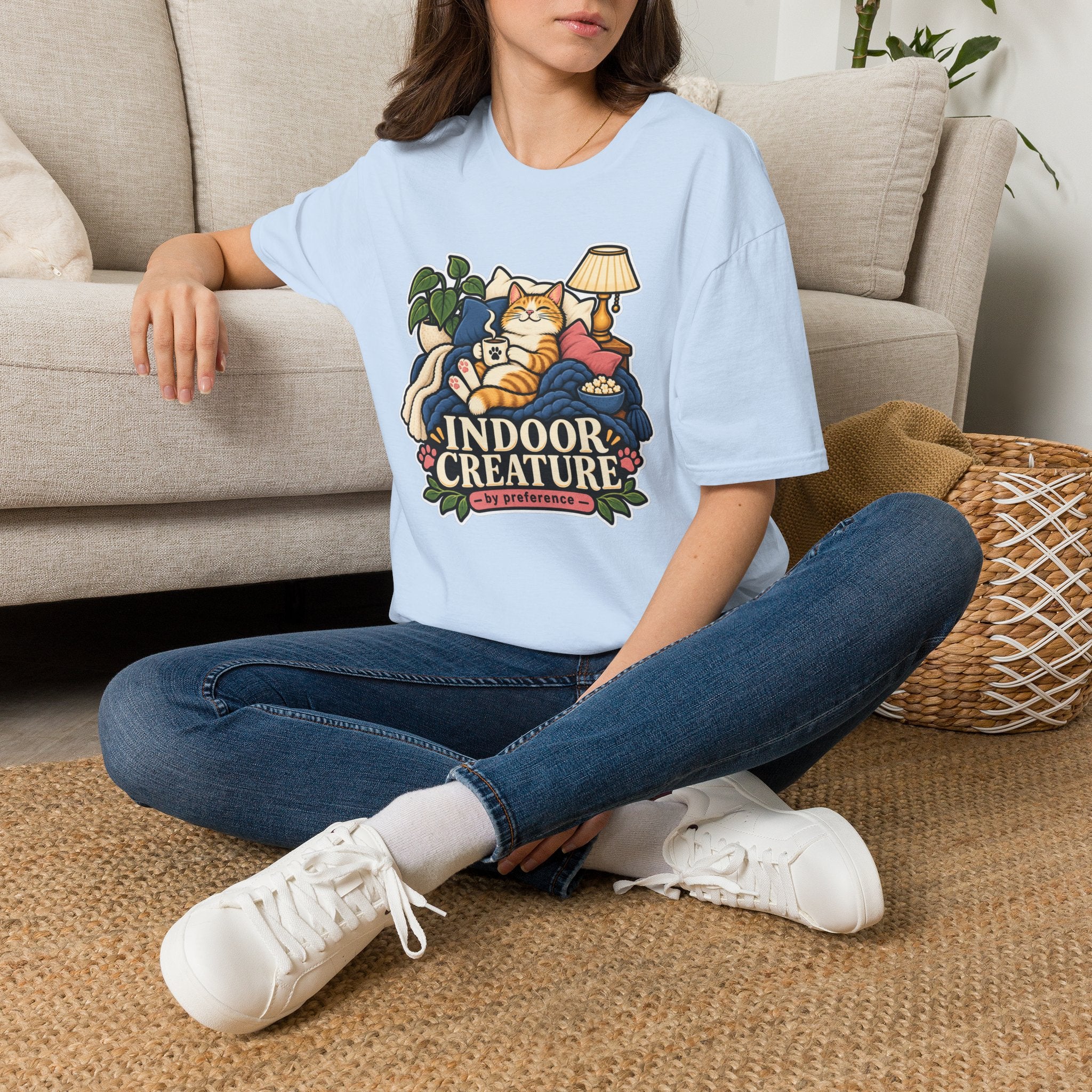 Indoor Creature Cat Shirt | Cozy Cat Lounge Tee