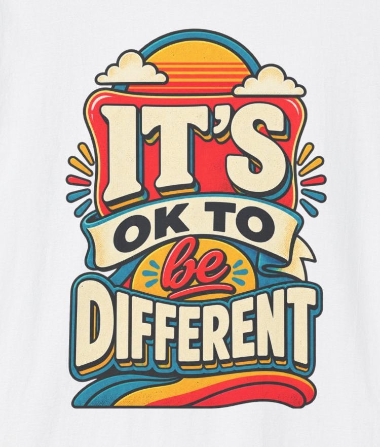 Be Different T-Shirt | Retro Rainbow Typography