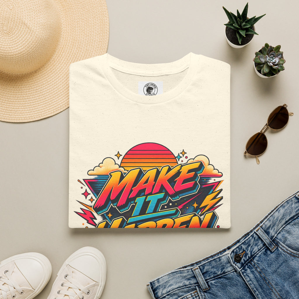 Make It Happen T-Shirt | Retro Sunset Motivational Tee