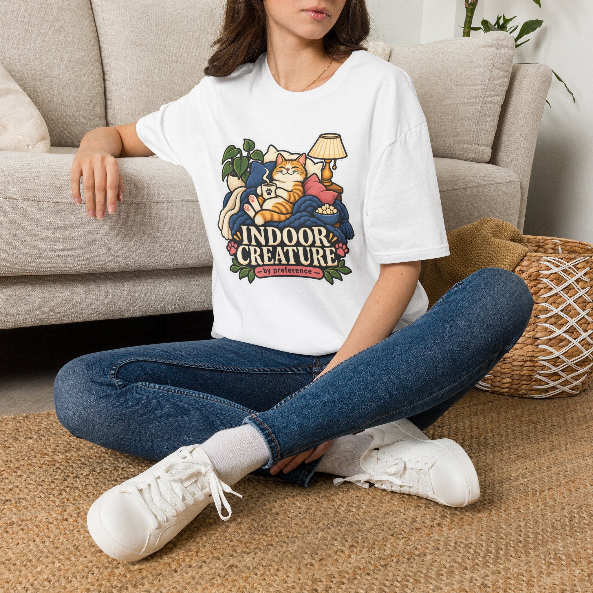 Indoor Creature Cat Shirt | Cozy Cat Lounge Tee