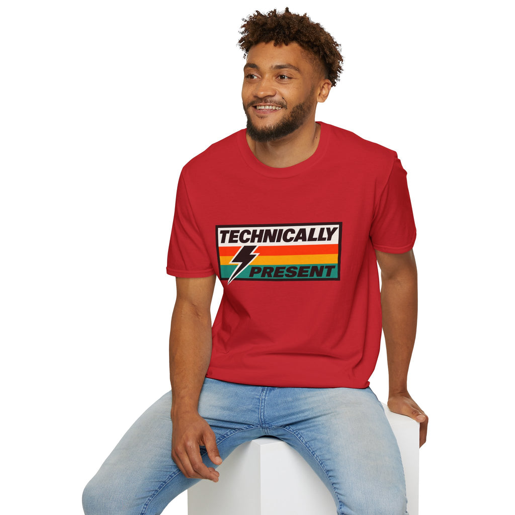 Technically Present T-Shirt | Lightning Retro Stripe Graphic Tee