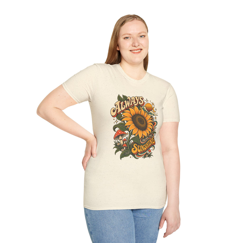 Always Facing the Sunshine Retro Sunflower Graphic Tee