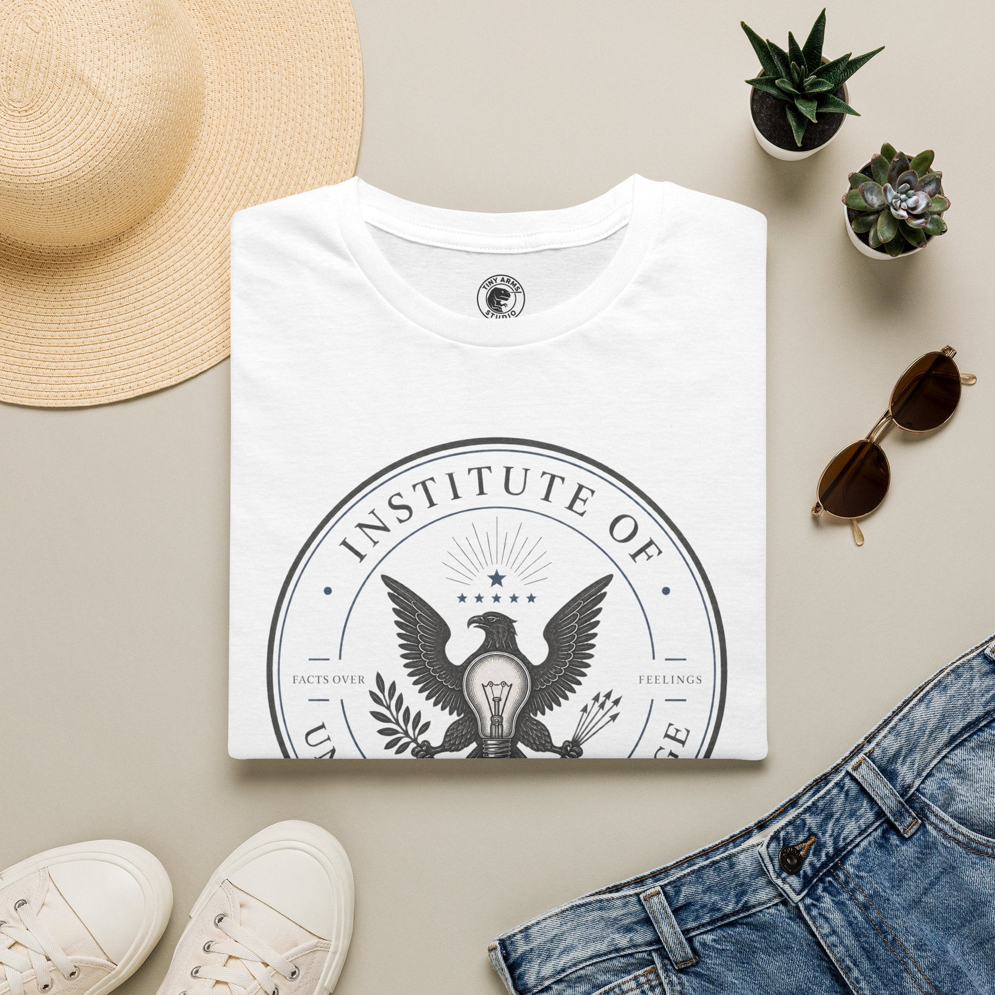 Institute of Unnecessary Knowledge T-Shirt | Eagle Seal Graphic Tee
