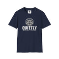 Quietly Making It Weird owl illustration T-Shirt | Vintage black line art