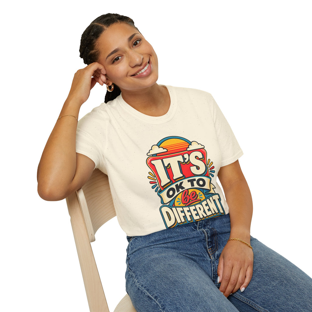 Be Different T-Shirt | Retro Rainbow Typography
