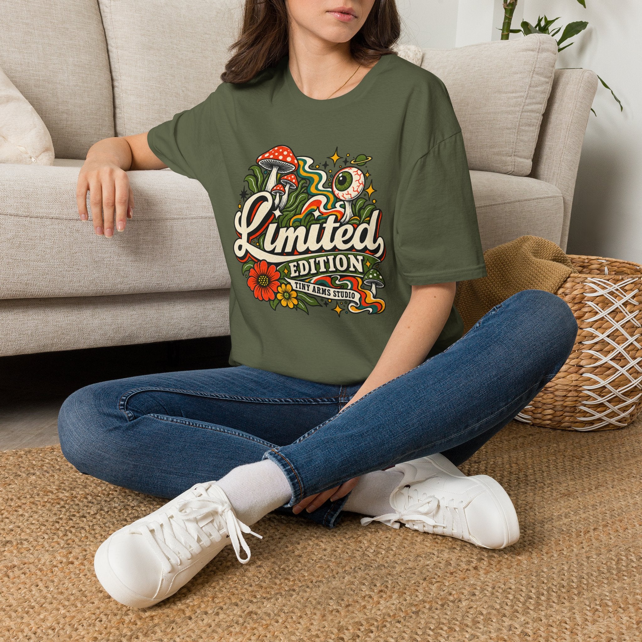 Limited Edition Retro Mushroom Graphic Tee | Psychedelic 70s Shirt