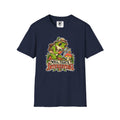 Curious Frog Explorer Magnifying Glass T-Shirt | Mushroom Nature Illustration