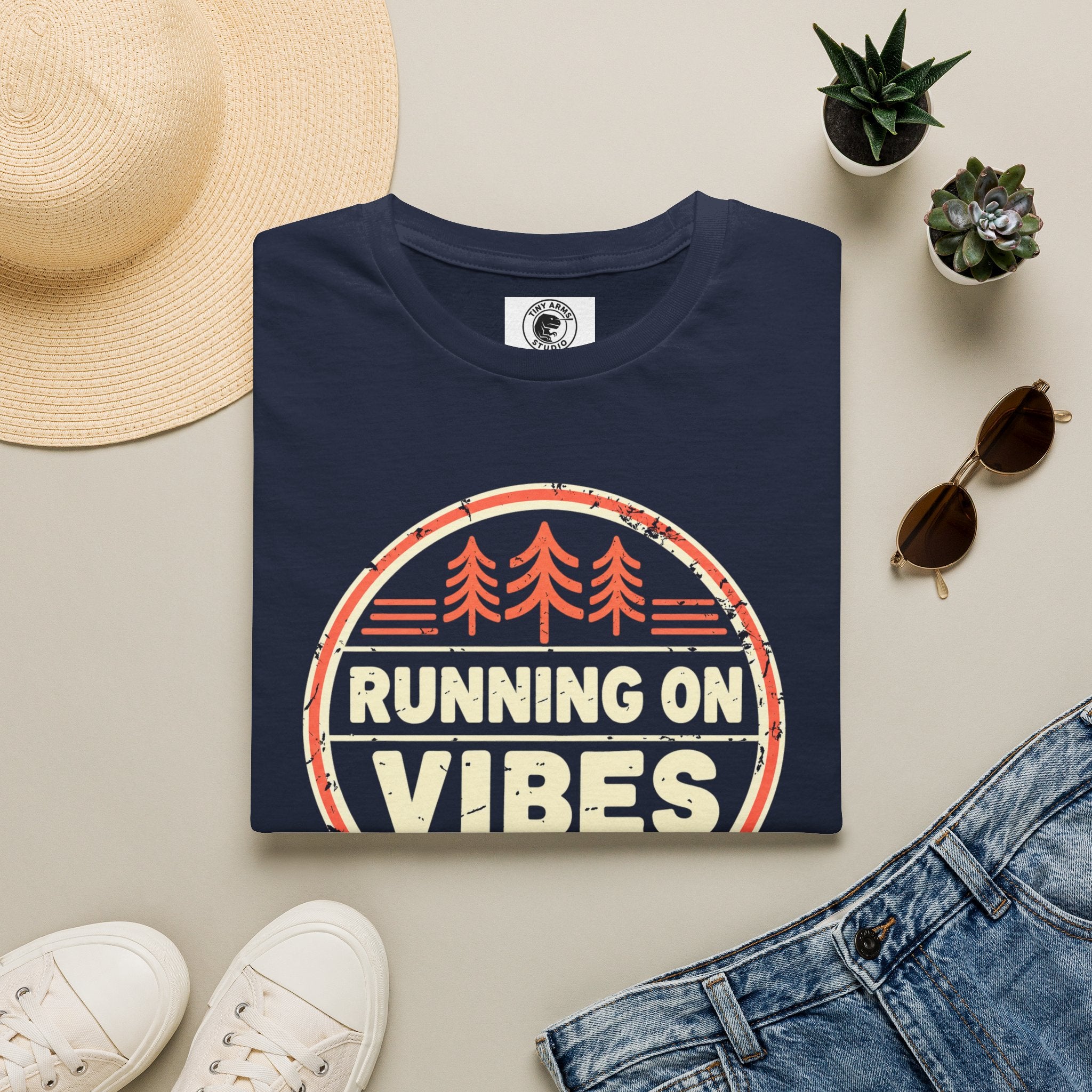 Running On Vibes T-Shirt | Retro Forest Graphic Tee