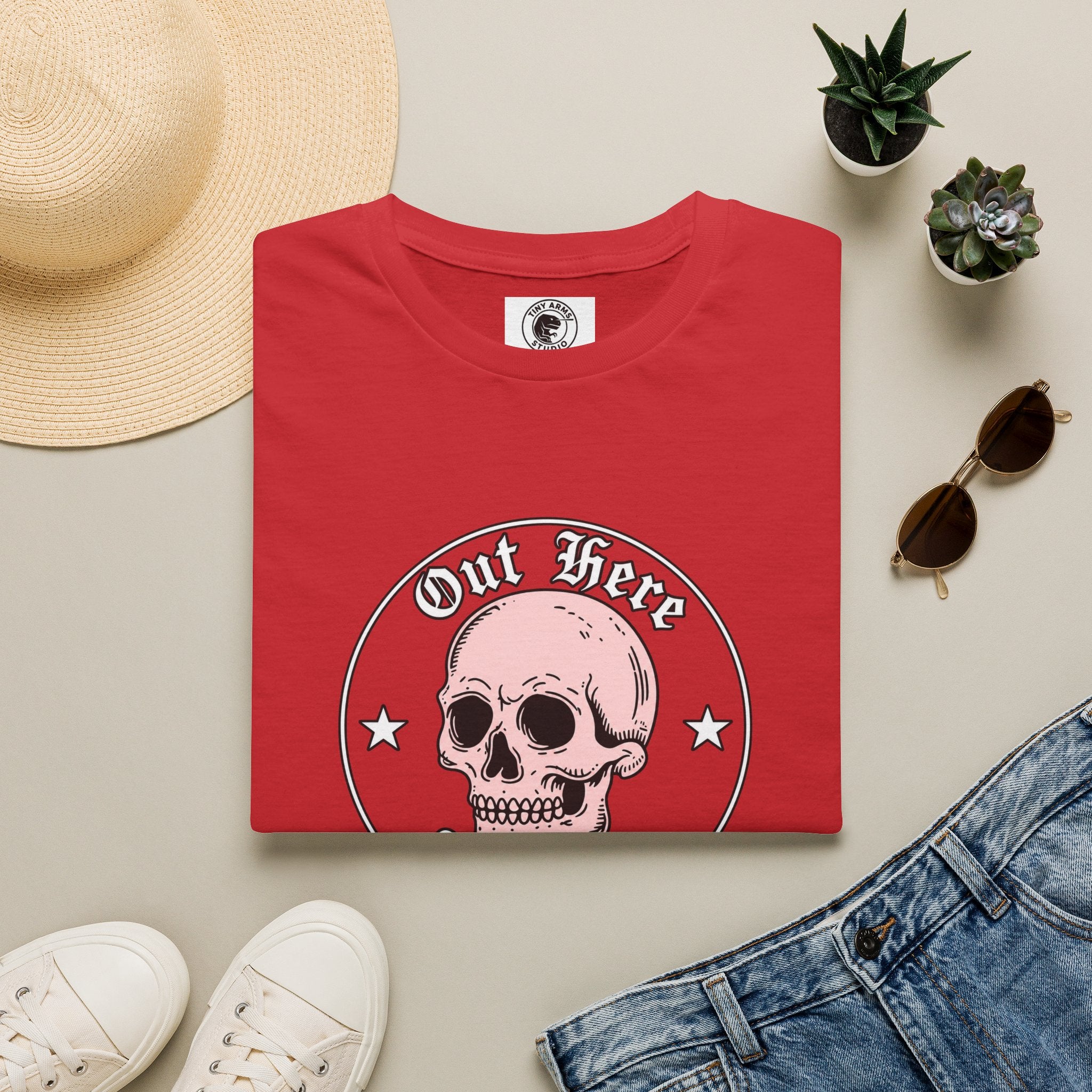 Pink Skull 'Out Here' Graphic Tee | Skull Illustration T-Shirt
