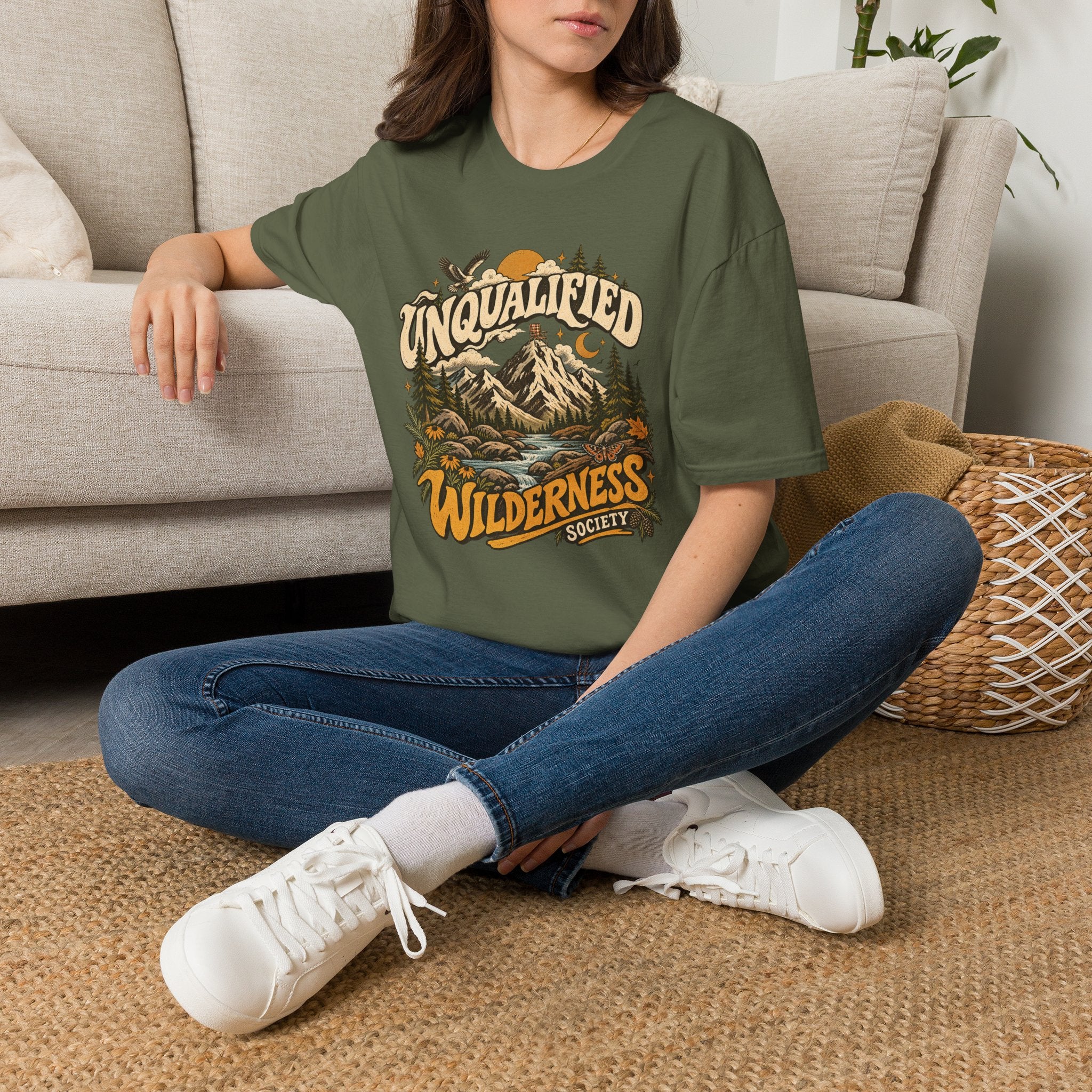 Unqualified Wilderness Society Retro Outdoor Graphic Tee | Vintage Mountain Shirt