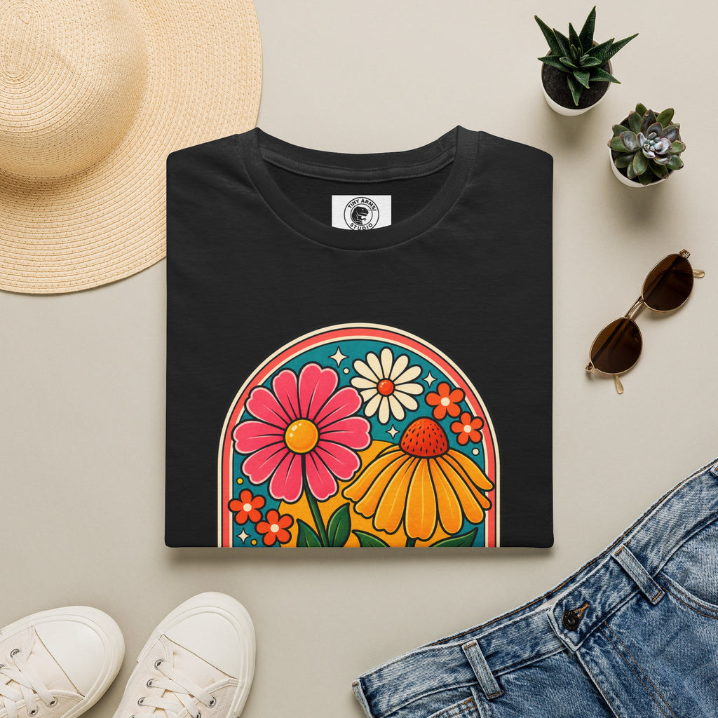 Bloom As You Are T-Shirt | Retro Floral Arch Design