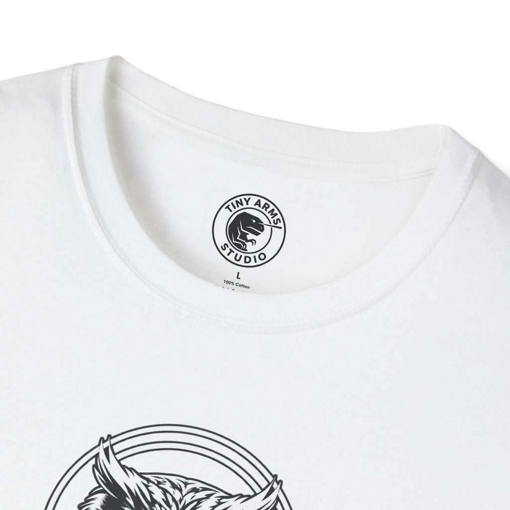 Quietly Making It Weird owl illustration T-Shirt | Vintage black line art