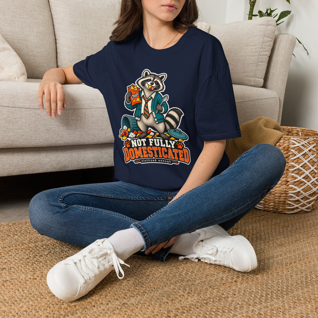 Not Fully Domesticated Raccoon T-Shirt | Funny Animal Graphic Tee