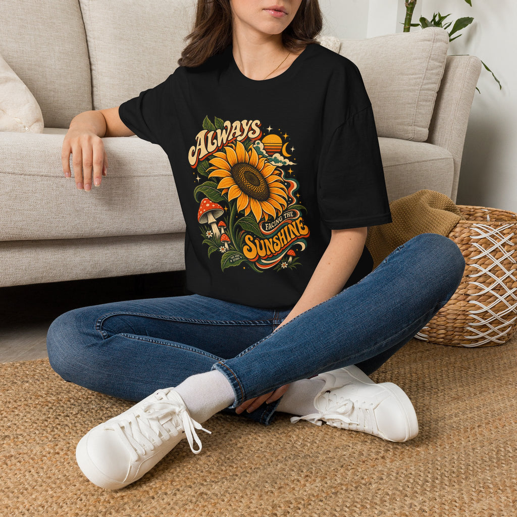 Always Facing the Sunshine Retro Sunflower Graphic Tee