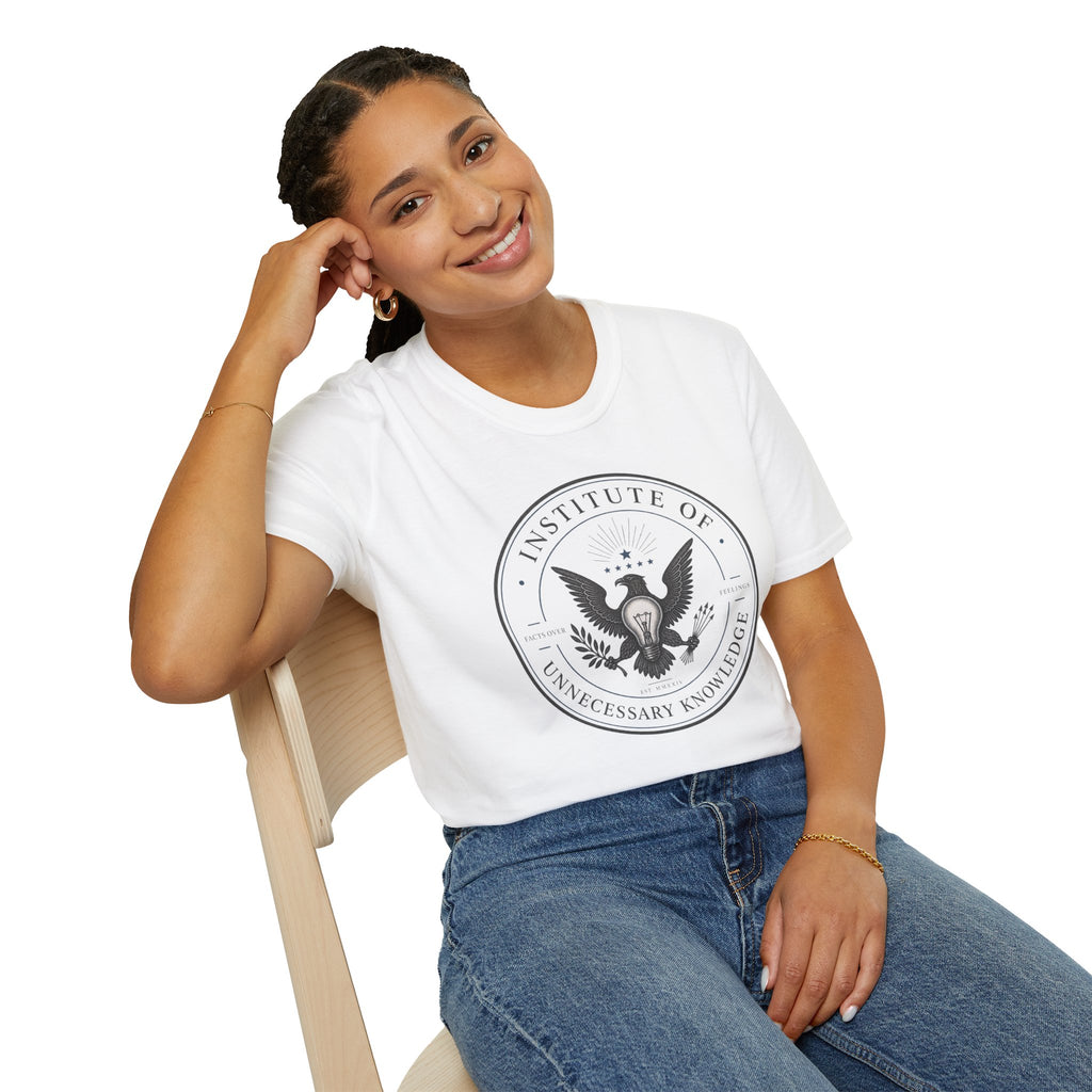 Institute of Unnecessary Knowledge T-Shirt | Eagle Seal Graphic Tee