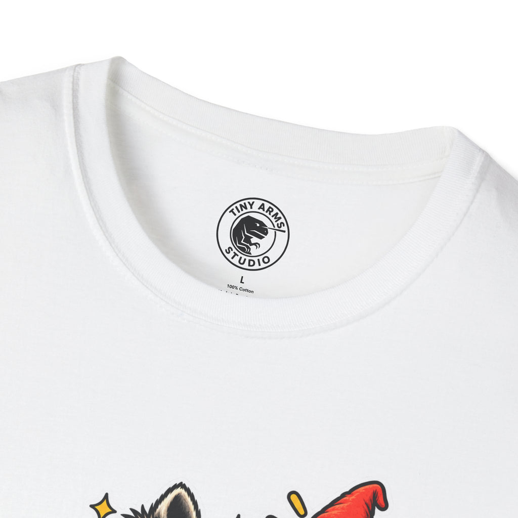 Playful Raccoon Holding Garden Gnome T-Shirt | I Found Something Graphic Tee