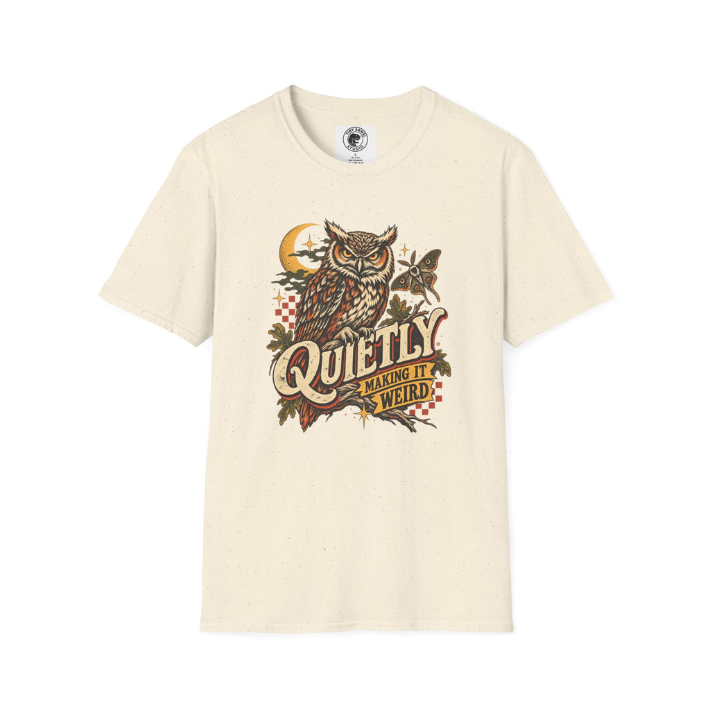 Quietly Making It Weird Retro Owl Graphic Tee | Vintage Woodland Shirt