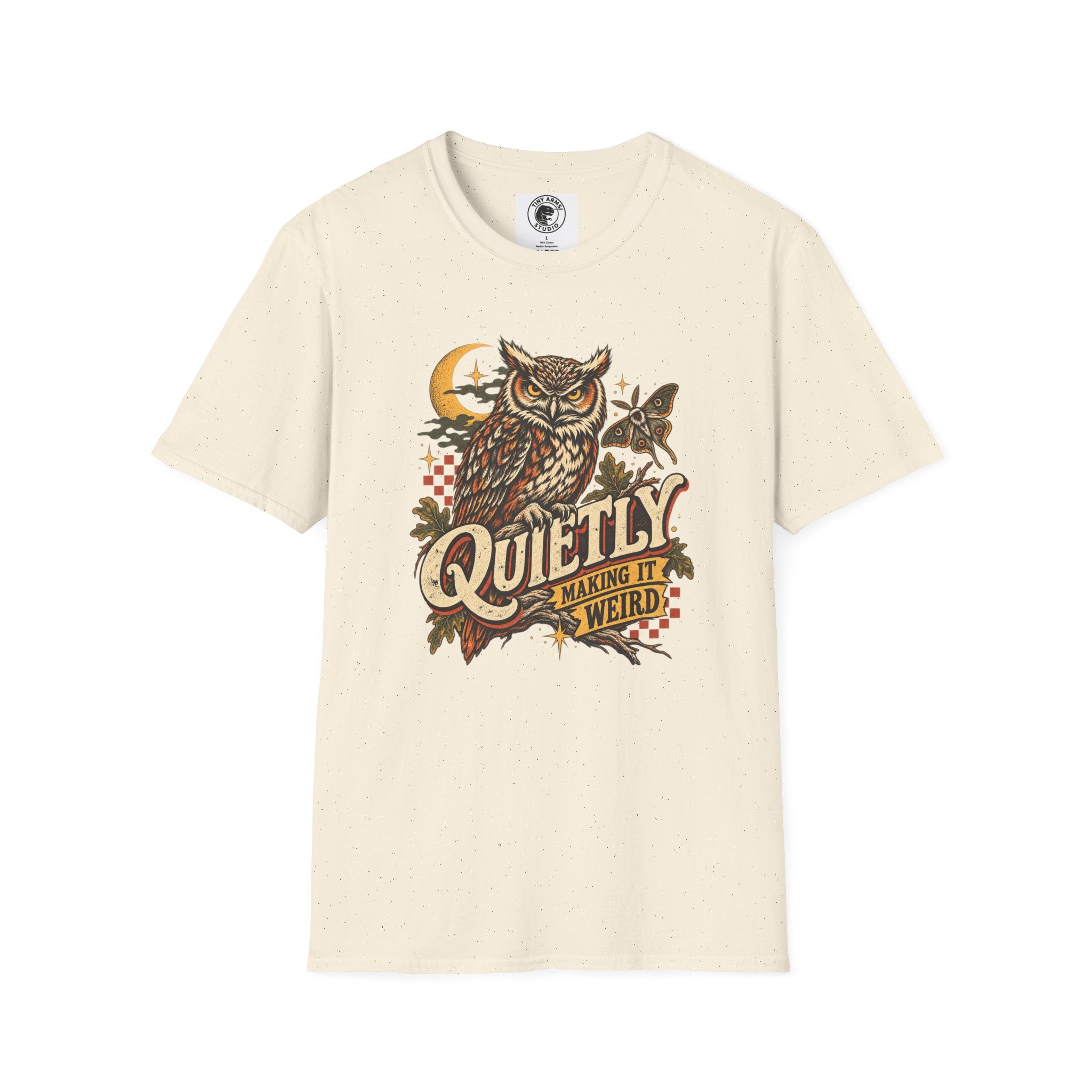 Quietly Making It Weird Retro Owl Graphic Tee | Vintage Woodland Shirt