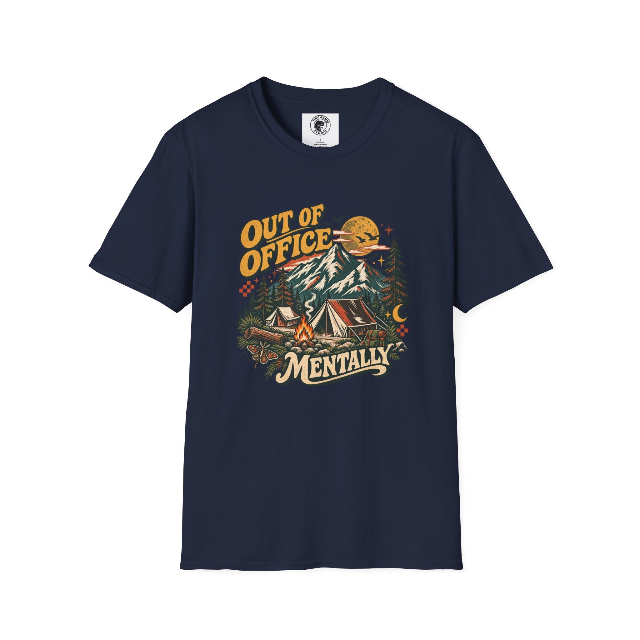 Out of Office Mentally Retro Camping Graphic Tee | Vintage Outdoor Shirt