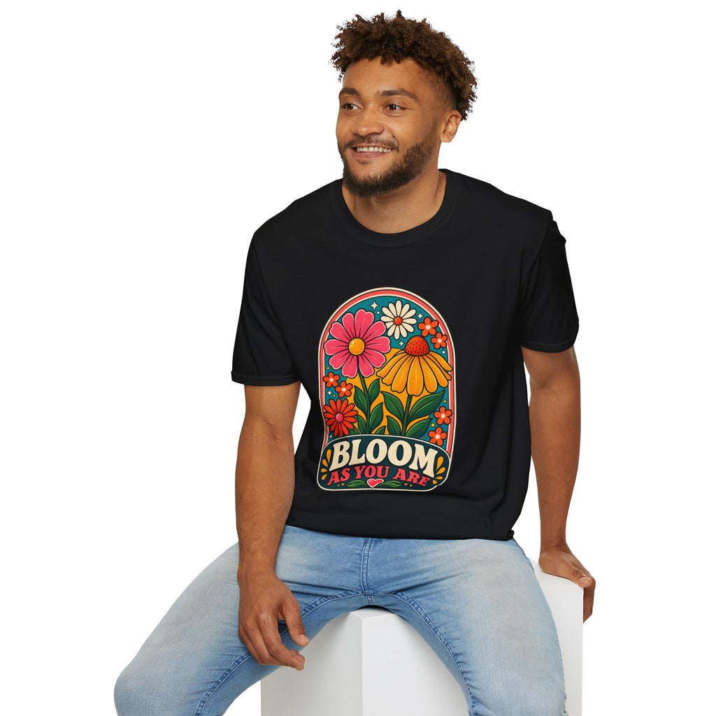 Bloom As You Are T-Shirt | Retro Floral Arch Design