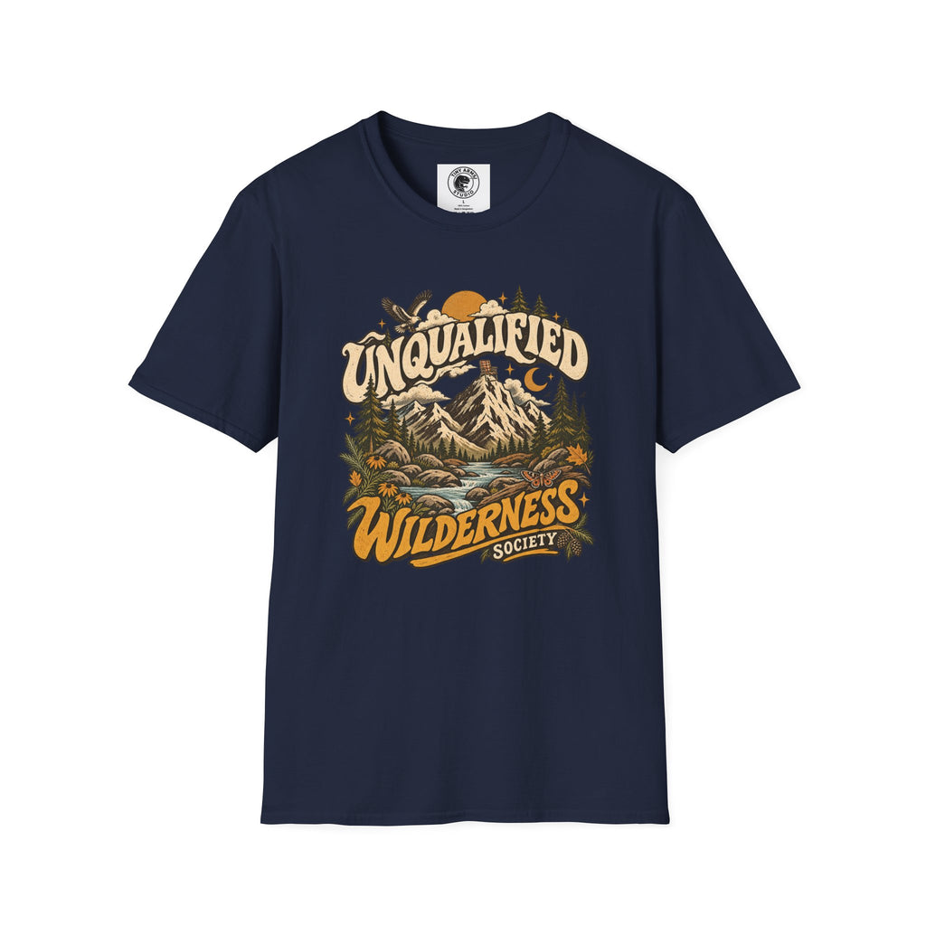 Unqualified Wilderness Society Retro Outdoor Graphic Tee | Vintage Mountain Shirt