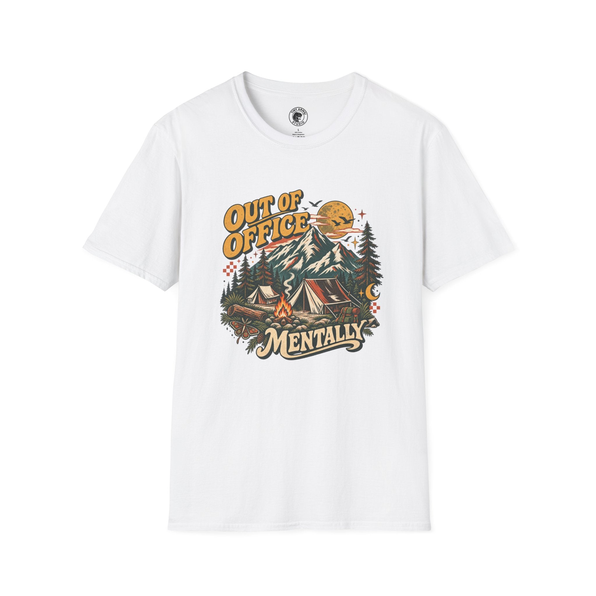 Out of Office Mentally Retro Camping Graphic Tee | Vintage Outdoor Shirt