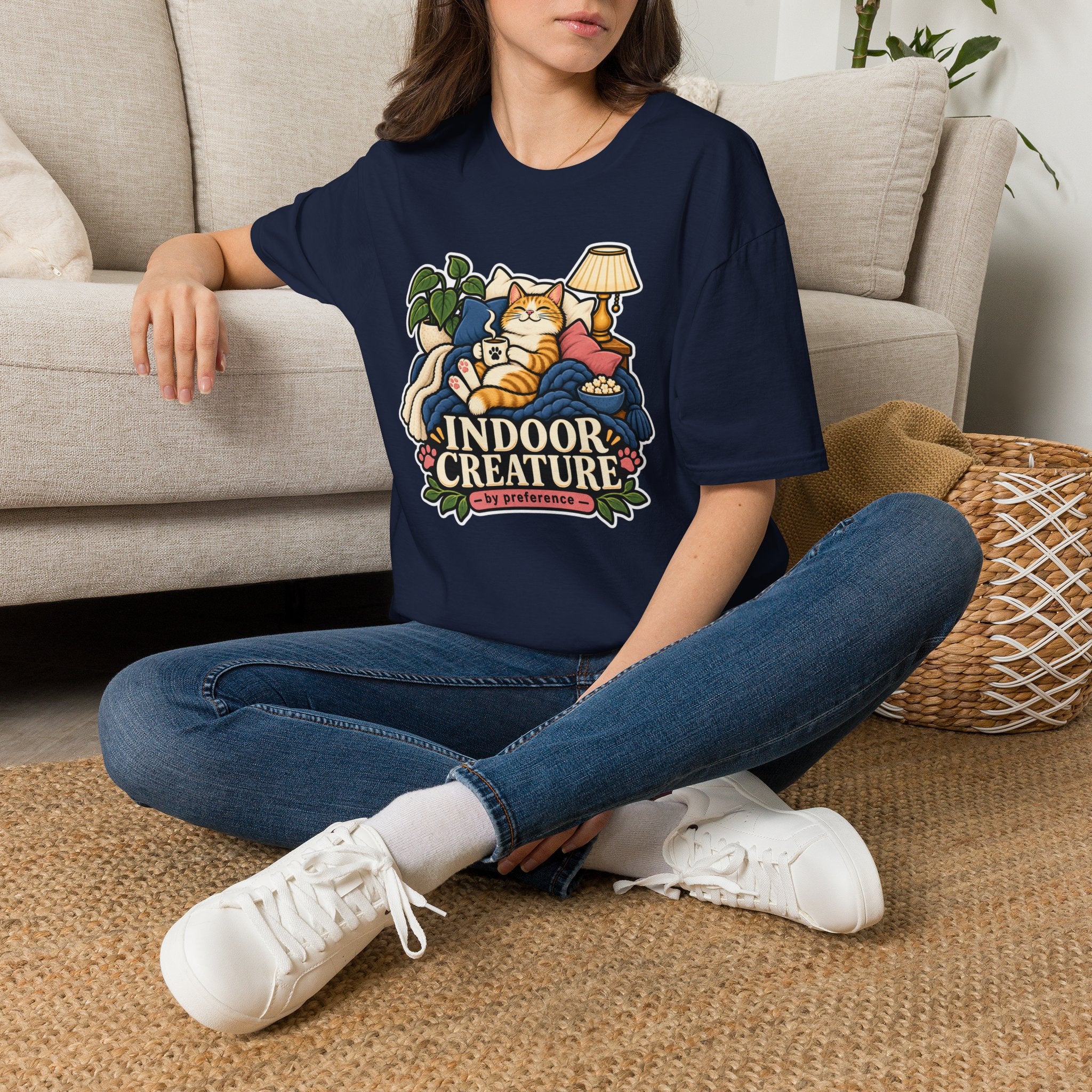 Indoor Creature Cat Shirt | Cozy Cat Lounge Tee