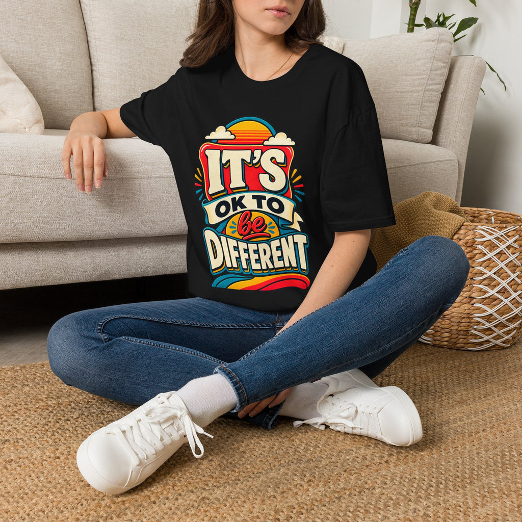 Be Different T-Shirt | Retro Rainbow Typography