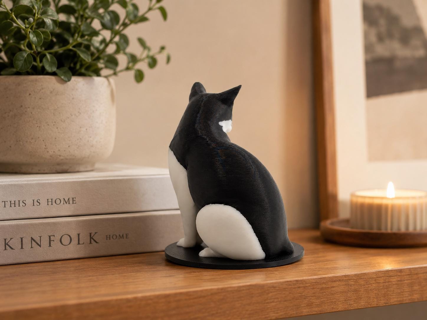 Custom 3D Pet Statue, Full-Color Dog or Cat Figurine, Laser-Engraved Name Base