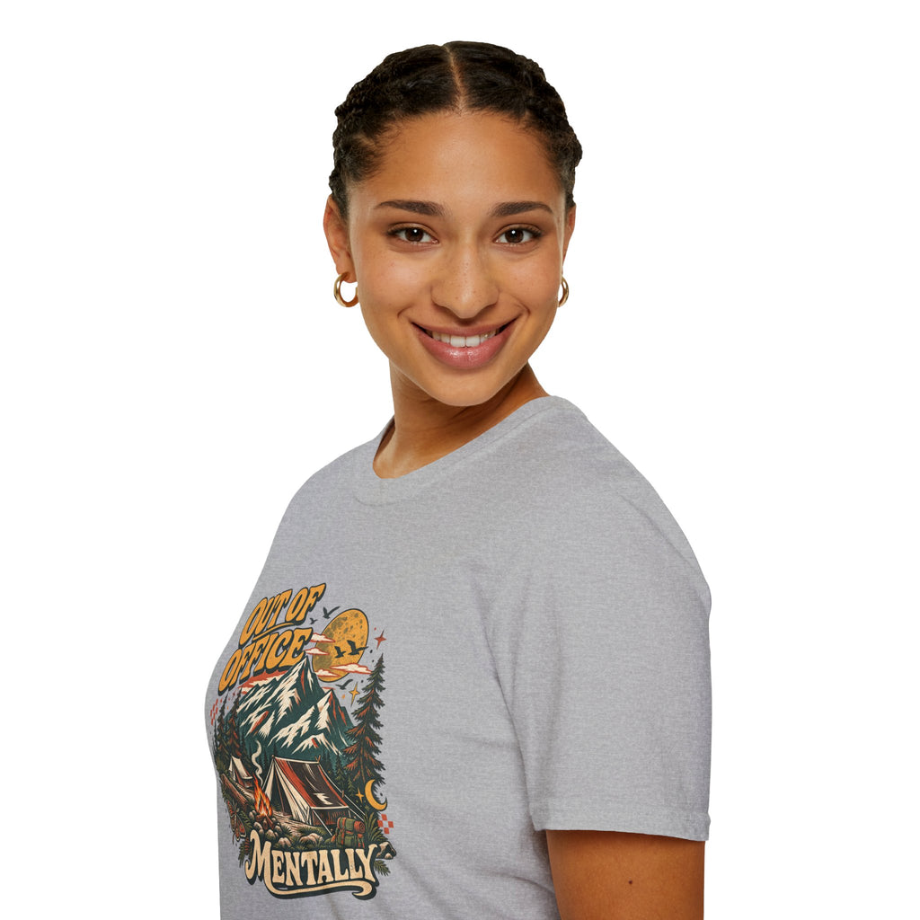Out of Office Mentally Retro Camping Graphic Tee | Vintage Outdoor Shirt