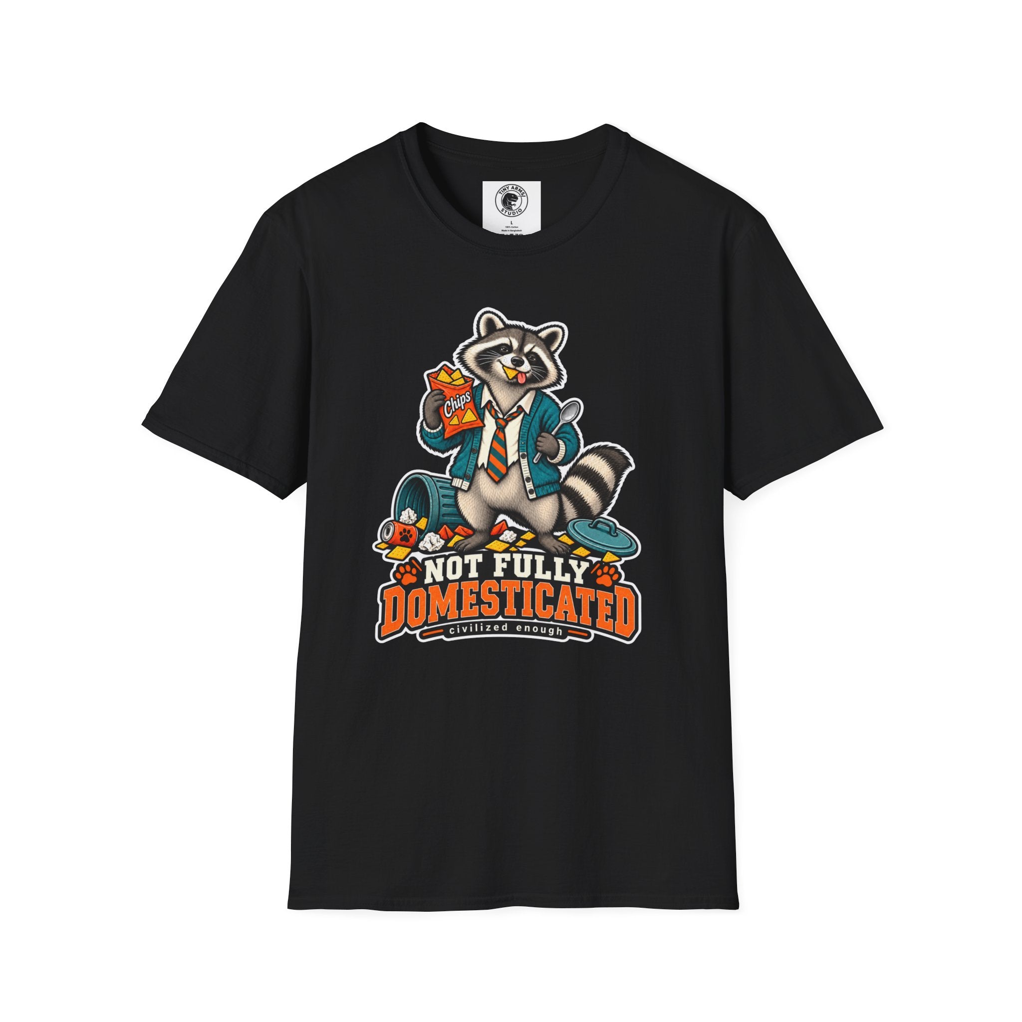 Not Fully Domesticated Raccoon T-Shirt | Funny Animal Graphic Tee