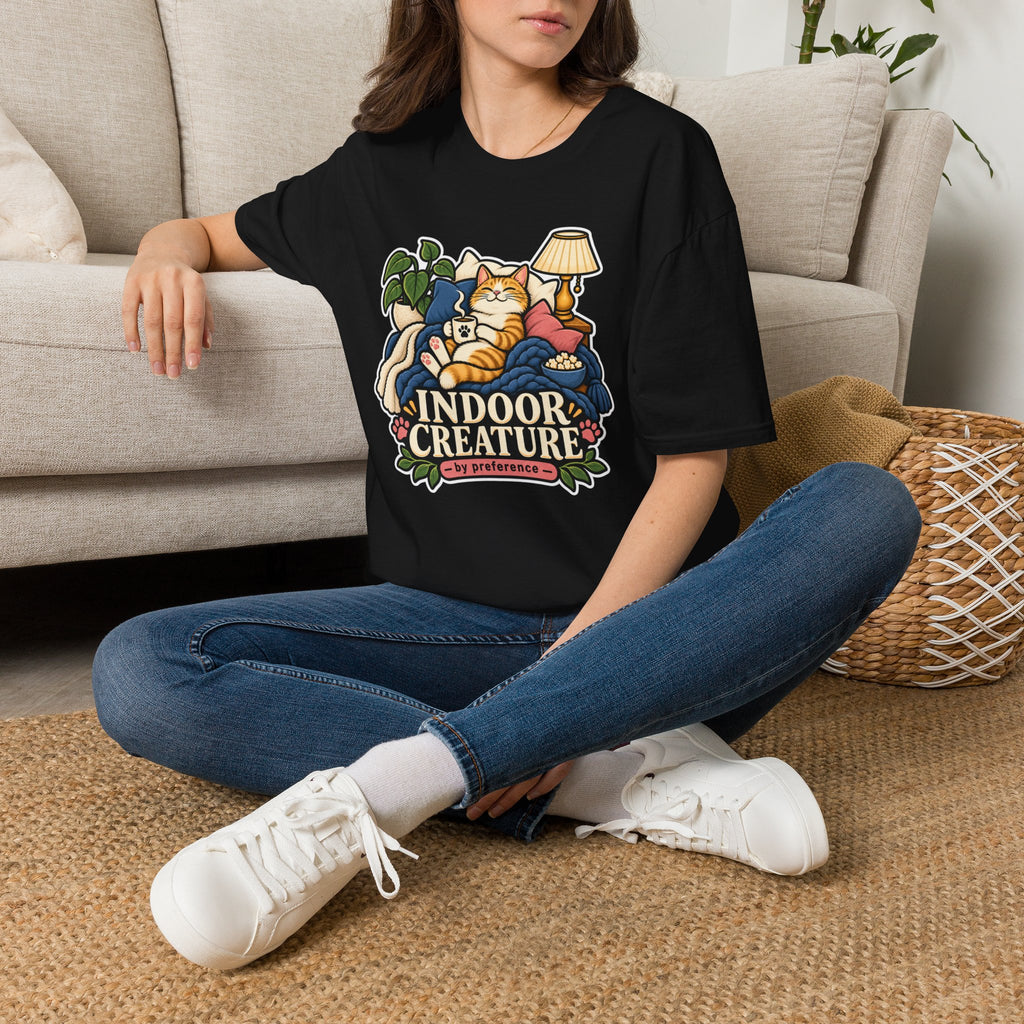 Indoor Creature Cat Shirt | Cozy Cat Lounge Tee