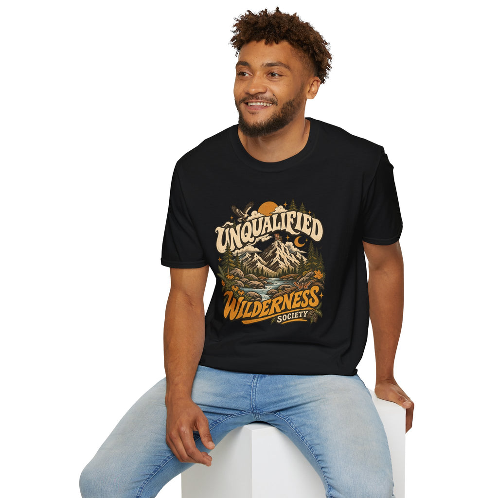 Unqualified Wilderness Society Retro Outdoor Graphic Tee | Vintage Mountain Shirt