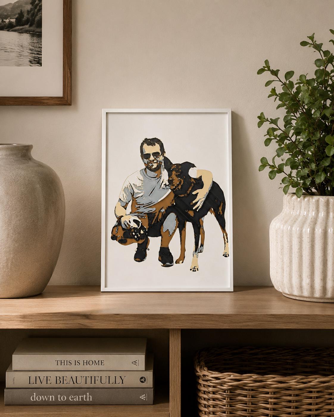Custom Layered 3D Portrait | Personalized Memorial Keepsake | Pet Lover Gift
