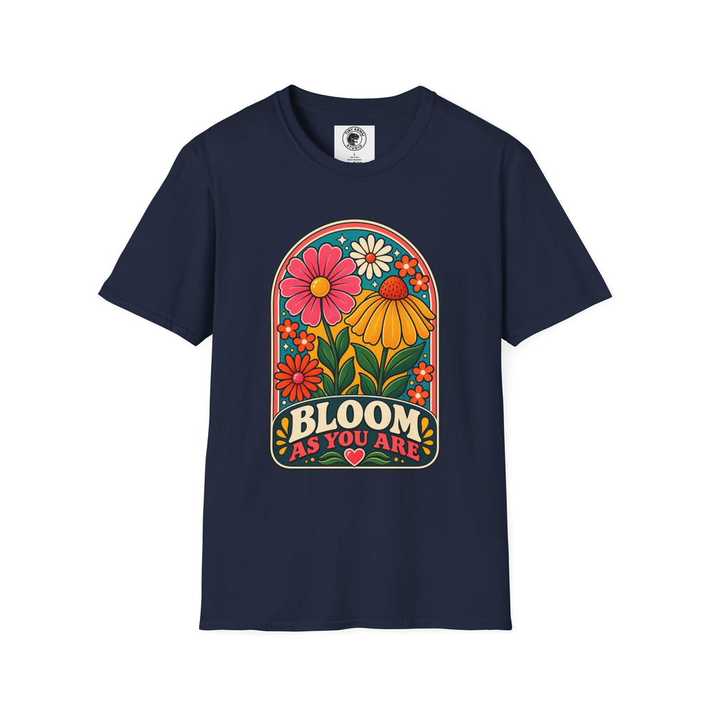 Bloom As You Are T-Shirt | Retro Floral Arch Design