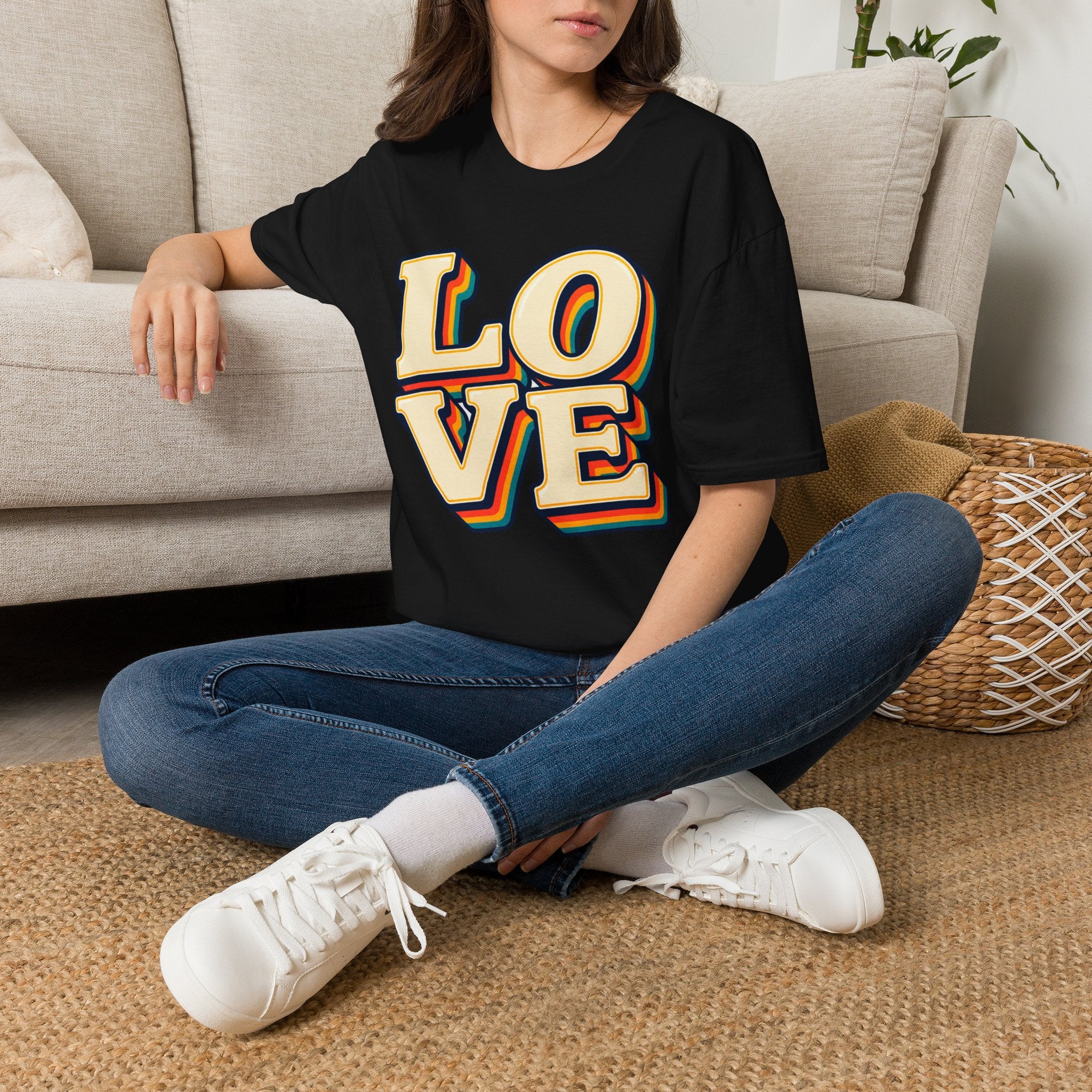 Retro Rainbow LOVE shirt | T-Shirt